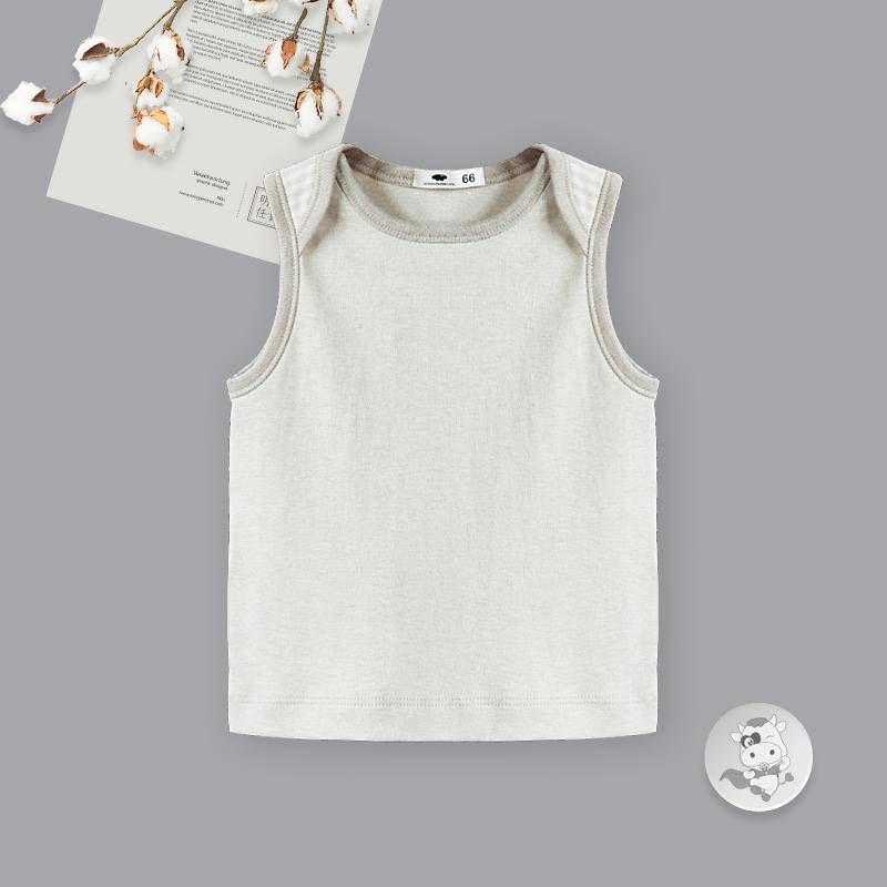 [2 개] Verantwortung 남녀아기유기농컬러면반소매유럽스타일의우아한피부친화적인여름조끼 + 신선한유럽과미국스타일의여름안티모기 PP 반바지회색