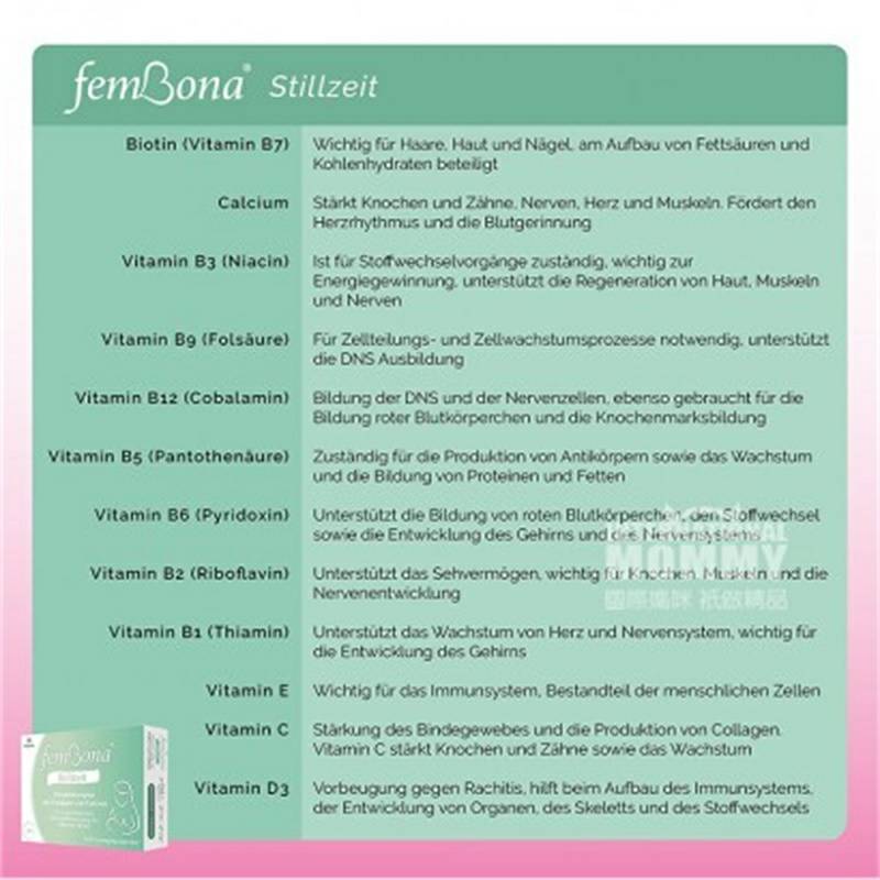FemBona 독일 femBona 수유종합비타민및엽산캡슐해외버전
