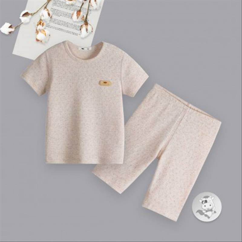 [2 개] Verantwortung 남녀아기유기농컬러면여름얇은섹션정장스레드자카드조끼반바지라이트커피색상 + 메쉬저지조끼반바지라이트그린