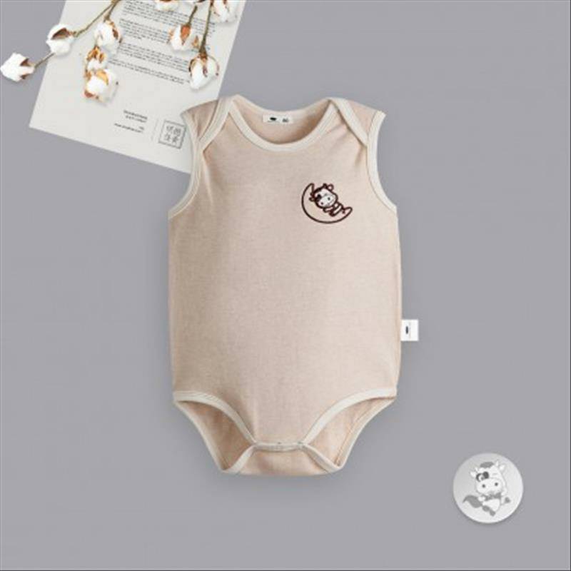 [2 종] Verantwortung 남녀아기유기농컬러면여름얇은죄수복삼각형삼각형민소매장난꾸러기 + 메쉬저지삼각형삼각형장난꾸러기가벼운커피색상