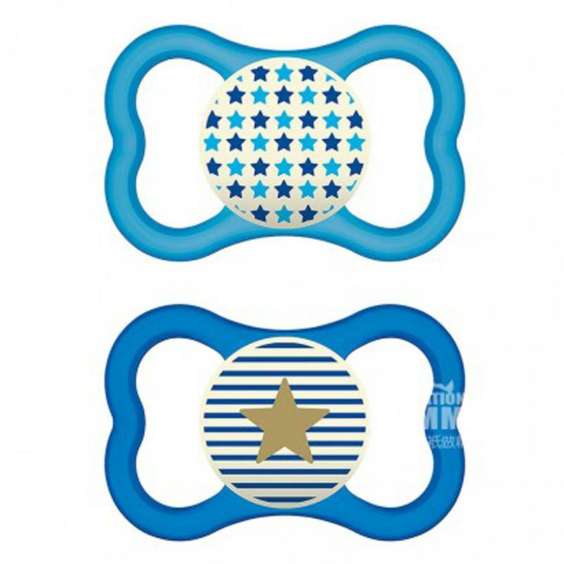 MAM 오스트리아통기성스타실크실리콘젖꼭지 6-16 개월 2 팩해외버전