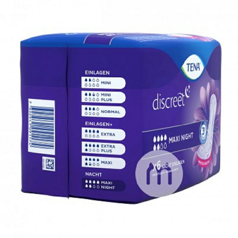 TENA 독일통기성밤생리대 6 방울 * 2 해외버전