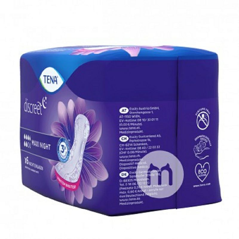 TENA 독일통기성밤생리대 6 방울 * 2 해외버전