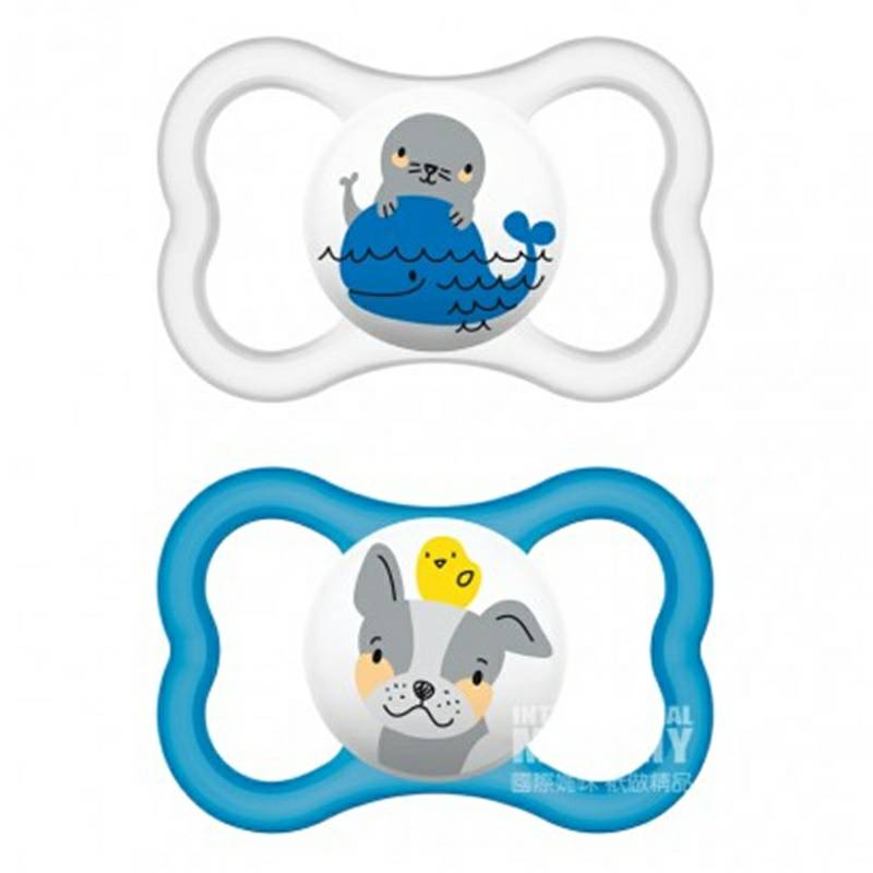 MAM 오스트리아통기성실크실리콘젖꼭지 6-16 개월두팩소년모델해외버전