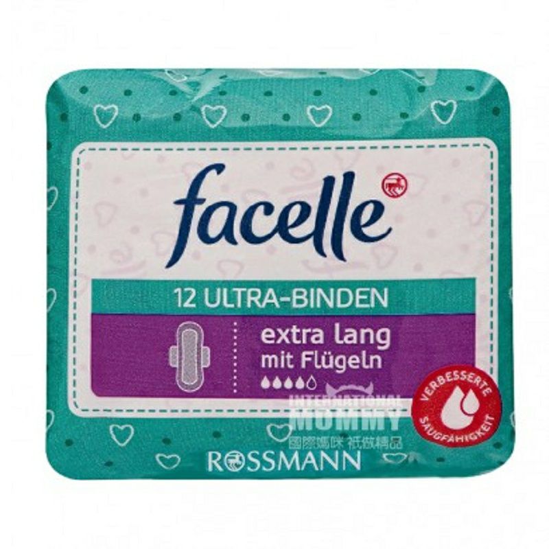 Facelle 독일매일생리대 4 방울의물 12 조각 * 2 해외버전확장