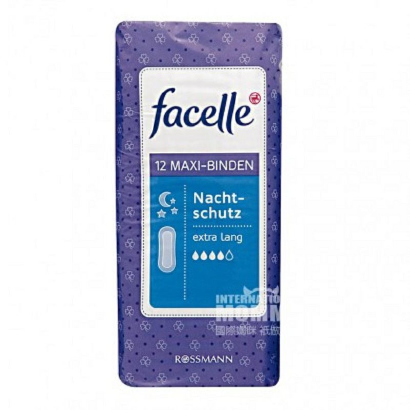 Facelle 독일여분의긴밤날개생리대 4 방울의물 12 조각 * 2 해외버전