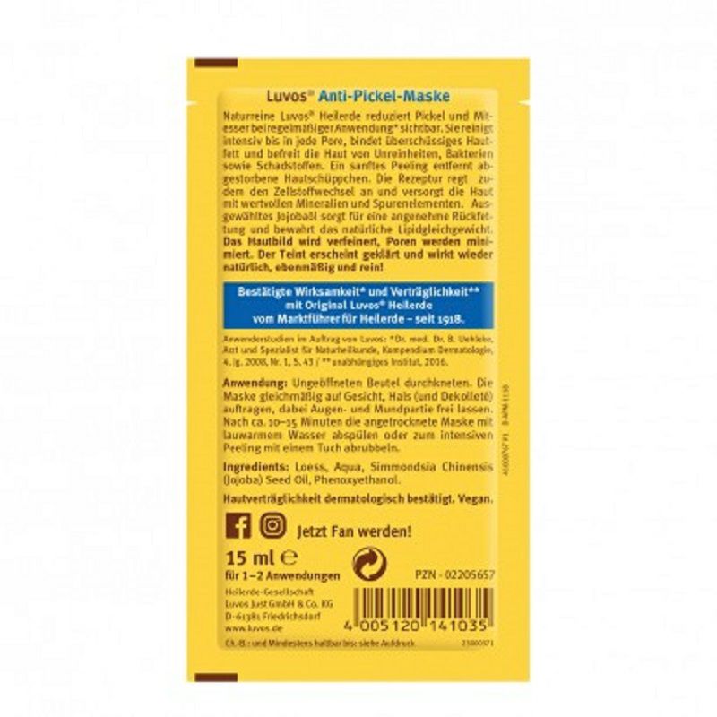 Luvos 독일유기진흙여드름방지여드름정화딥클렌징마스크 * 10 해외버전