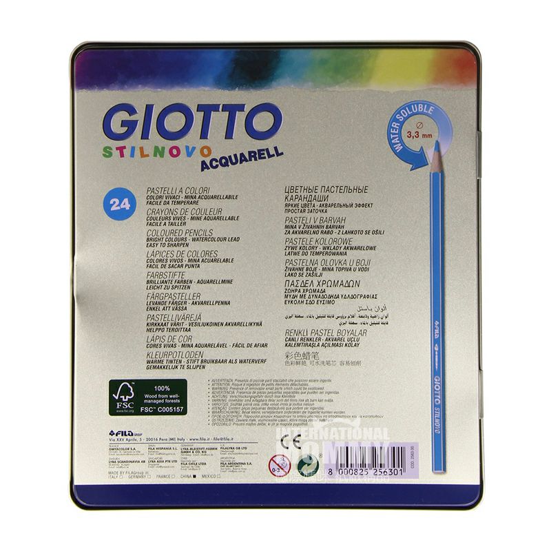 GIOTTO 이탈리아 24 컬러아이언박스수용성컬러연필해외판