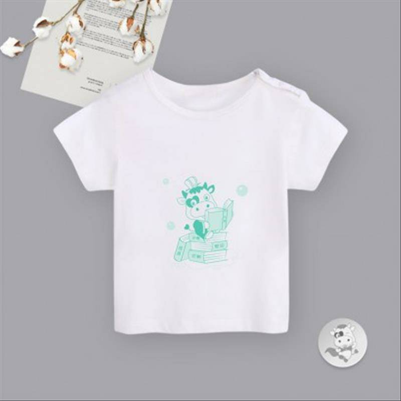 Verantwortung 남녀아기중국부티크문화면여름반팔티셔츠무지화이트