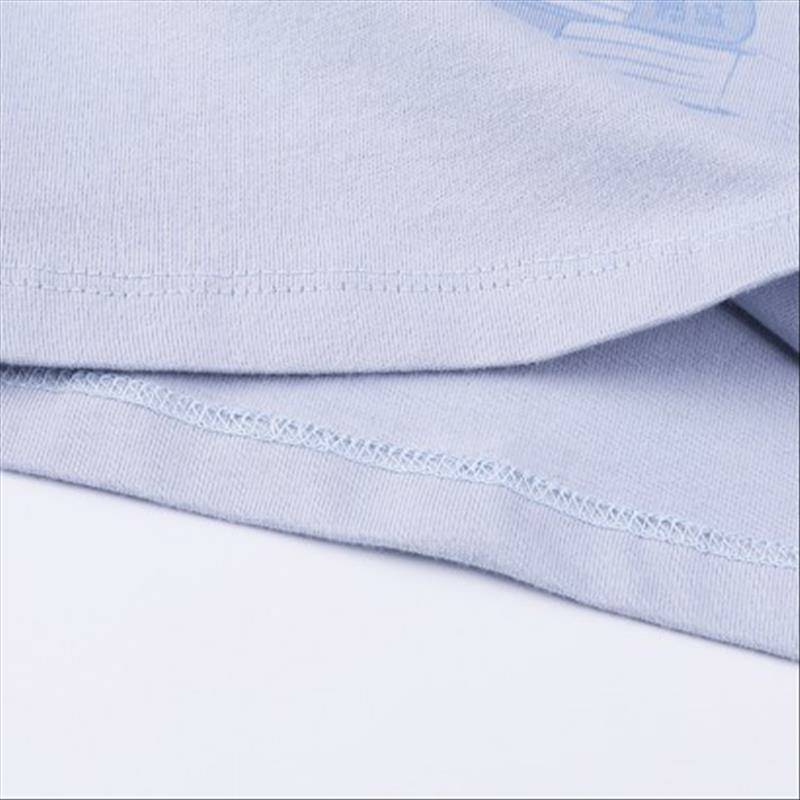 Verantwortung 남녀아기중국부티크문화고급면여름반팔티셔츠그레이블루