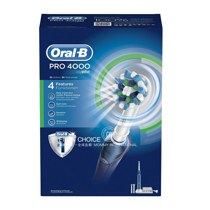 BRAUN 독일oral-b 프로 4000 회전전동칫솔해외버전