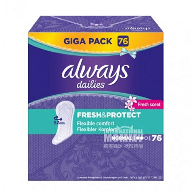 Always 독일시리즈매일위생패드 2 드립 76 조각팩 * 2 해외버전