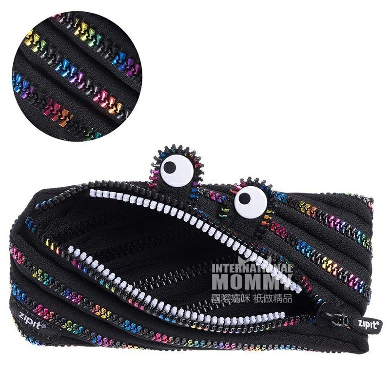 ZIPIT 이스라엘지퍼펜케이스블랙레인보우해외버전