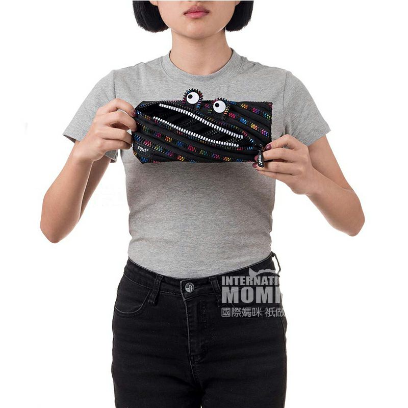 ZIPIT 이스라엘지퍼펜케이스블랙레인보우해외버전