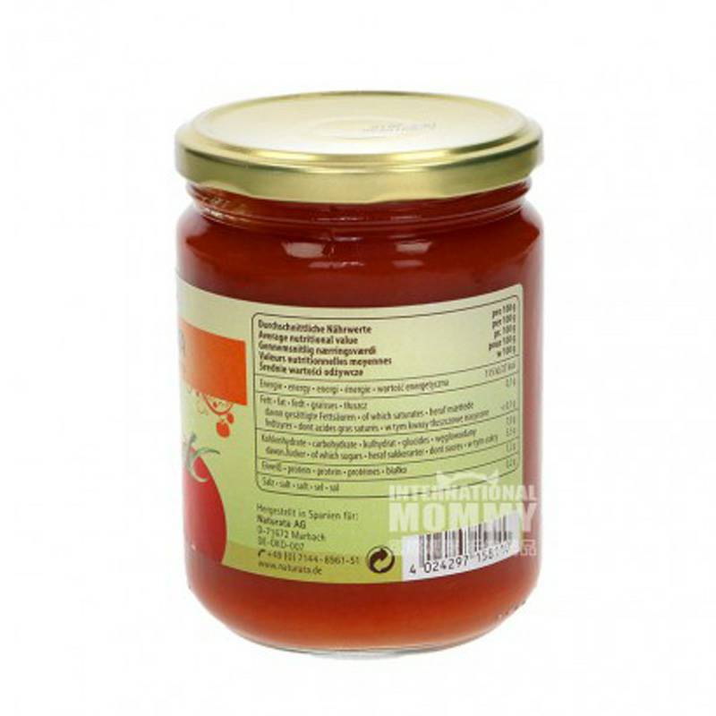 NATURATA NATURATA 유기농토마토소스 400g 해외버전