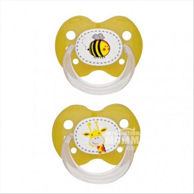 Babydream 독일작은동물기하학적패턴실리콘젖꼭지 18 개월이상 2 팩해외버전