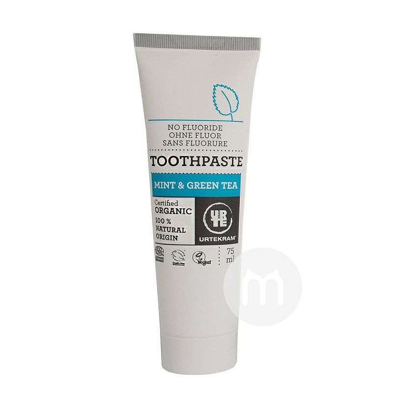 URTEKRAM 덴마크민트및녹차유기불화물프리치약 * 2 해외버전