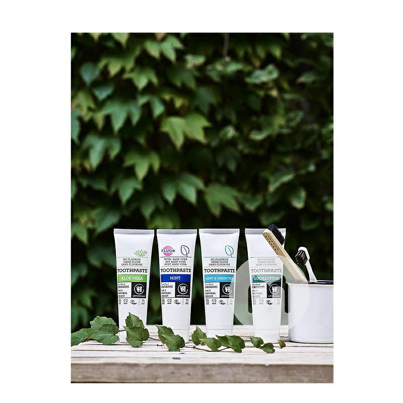 URTEKRAM 덴마크민트및녹차유기불화물프리치약 * 2 해외버전