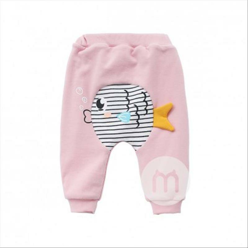 Verantwortung 남녀아기침거품물고기플러스벨벳큰 PP 바지네이비블루