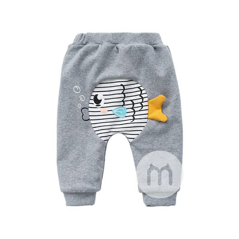 Verantwortung 남녀아기침거품물고기플러스벨벳 PP 바지핑크