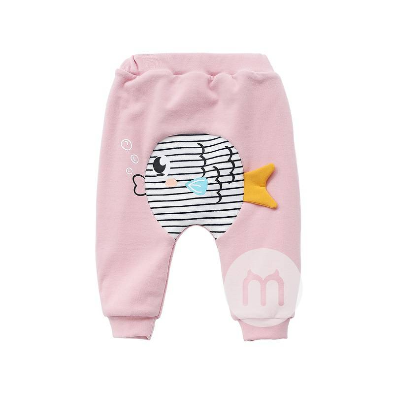 Verantwortung 남녀아기침거품물고기플러스벨벳큰 PP 바지블루