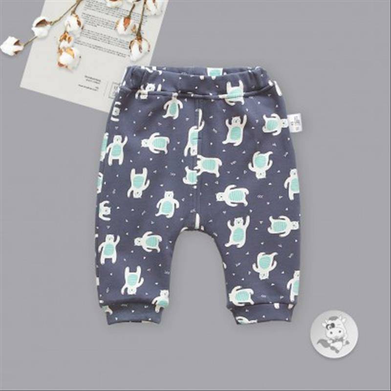 Verantwortung 남녀아기레드팬더프린트플러스벨벳큰 PP 바지네이비블루