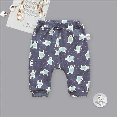 Verantwortung 남녀아기곰프린트플러스벨벳큰 PP 바지블루그레이