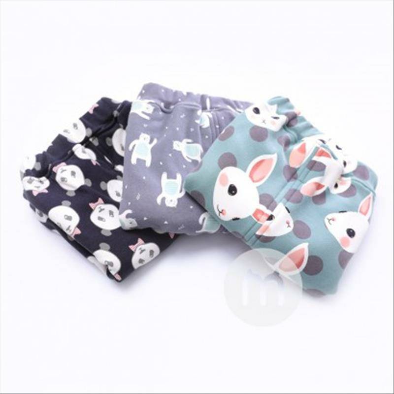 Verantwortung 남녀아기곰프린트플러스벨벳큰 PP 바지블루그레이