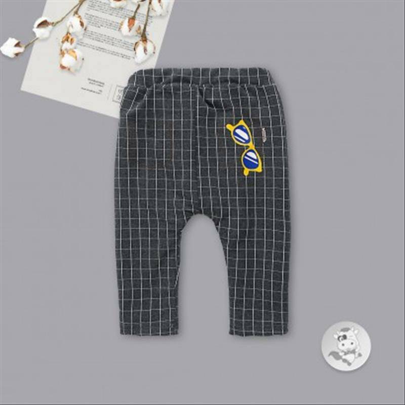 Verantwortung 남녀아기격자무늬포켓멋진안경플러스벨벳 PP 바지밝은회색