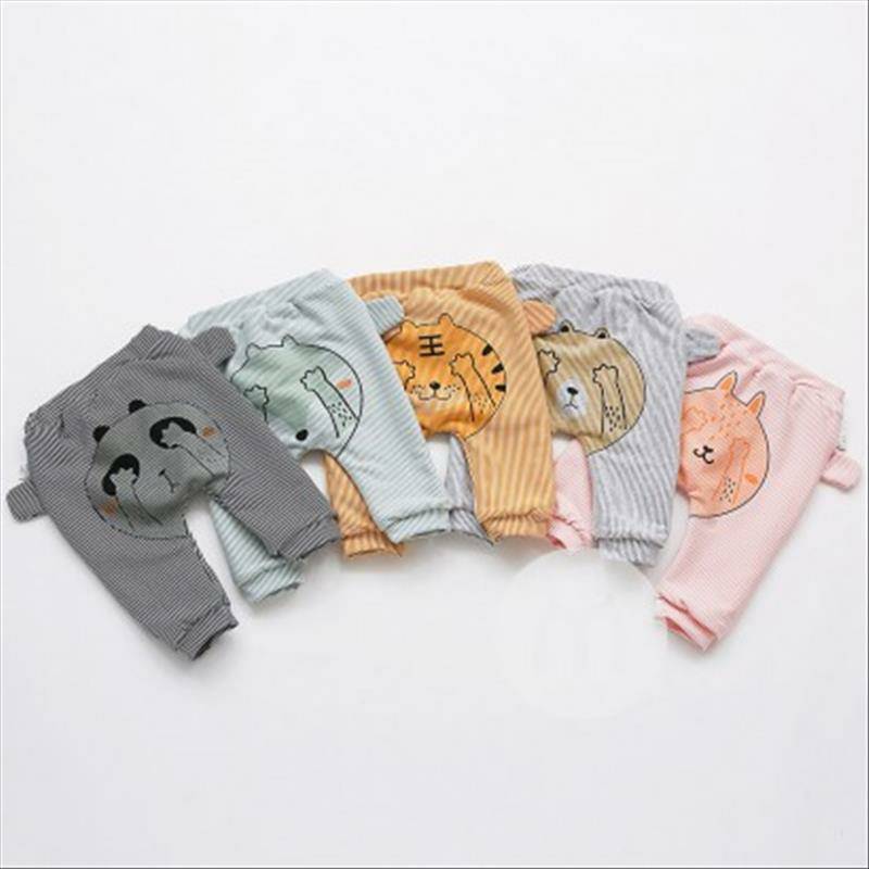 Verantwortung 남녀아기줄무늬눈가리개폭스플러스벨벳큰 PP 바지녹색