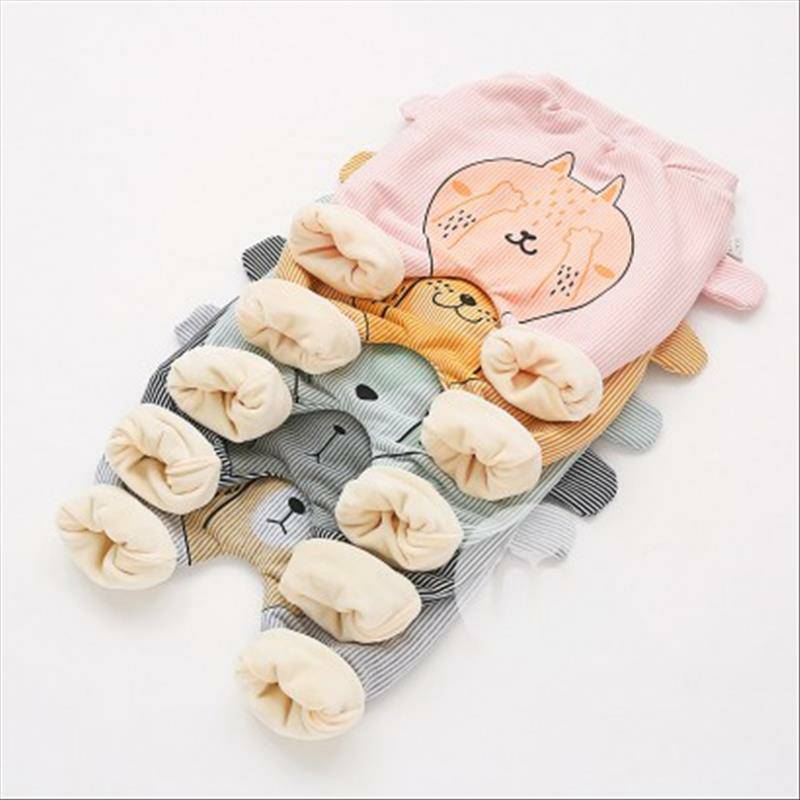 Verantwortung 남녀아기줄무늬눈가리개팬더플러스벨벳큰 PP 바지검은