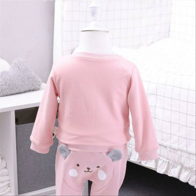 Verantwortung 남녀아기귀여운새끼고양이플러스벨벳풀오버스웨터핑크