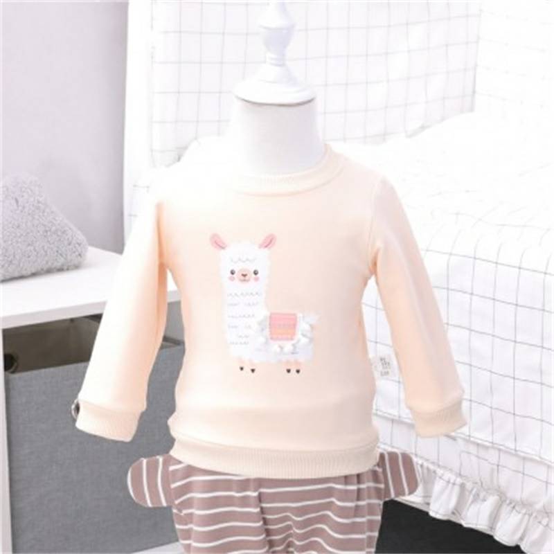 Verantwortung 남녀아기알파카플러스벨벳풀오버스웨터베이지