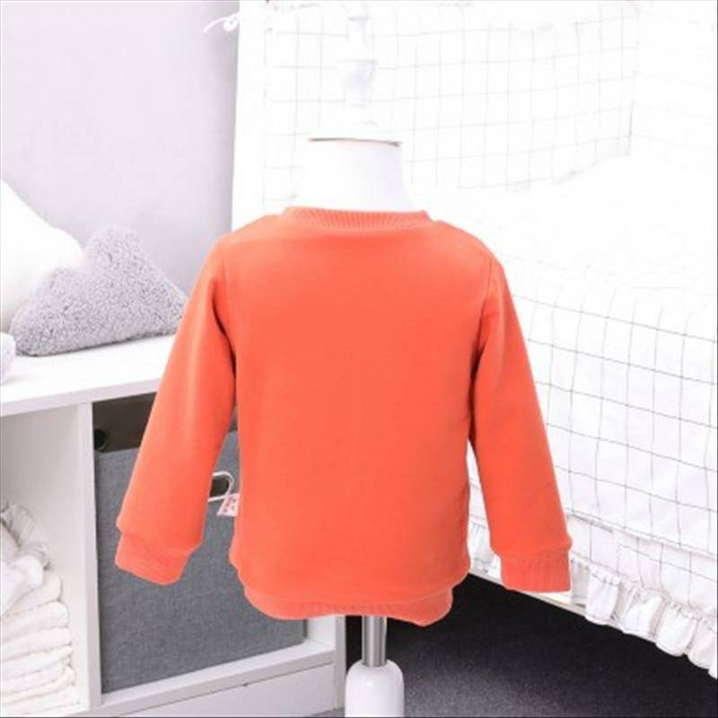 Verantwortung 남성과여성아기큰공룡풀오버플러스벨벳스웨터오렌지