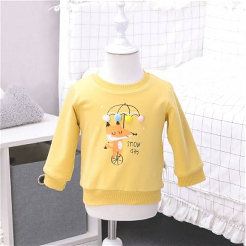 Verantwortung 남녀아기벨벳스웨터노랑작은여우