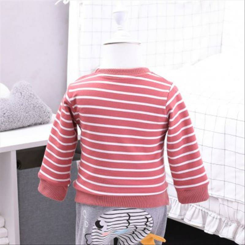 Verantwortung 남녀아기슈퍼영웅줄무늬플러스벨벳풀오버스웨터아이언레드