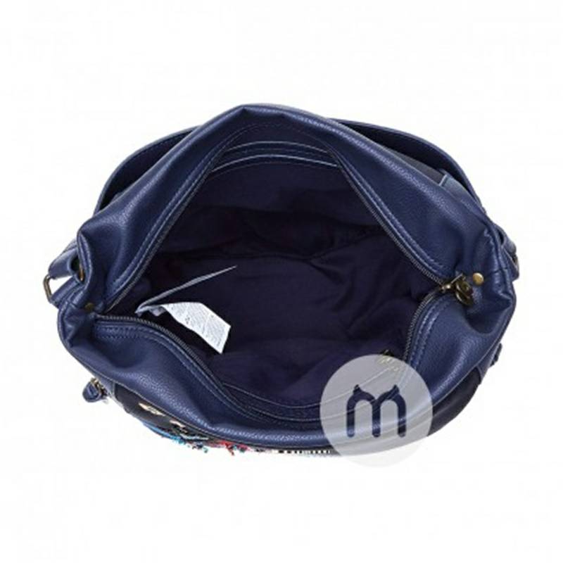 Desigual 패션자수네이비블루숄더백해외버전