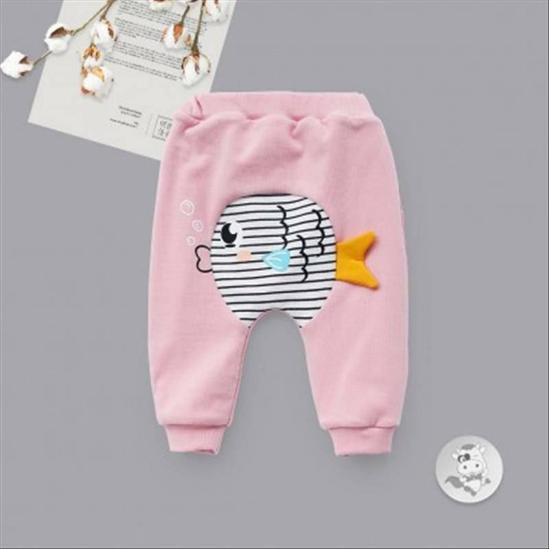 [2 개] Verantwortung 남녀아기귀여운새끼고양이플러스벨벳풀오버스웨터핑크 + 침거품물고기플러스벨벳 PP 바지핑크