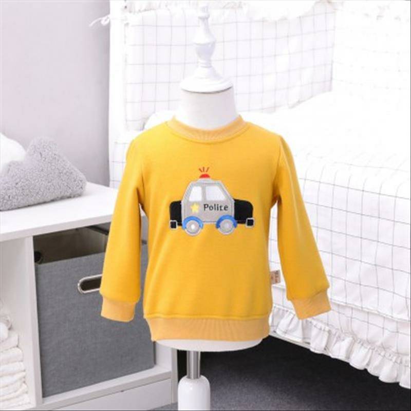 [2 개] Verantwortung 남녀아기도시순찰대플러스벨벳풀오버스웨터노란색 + 격자주머니멋진안경플러스벨벳 PP 바지네이비블루