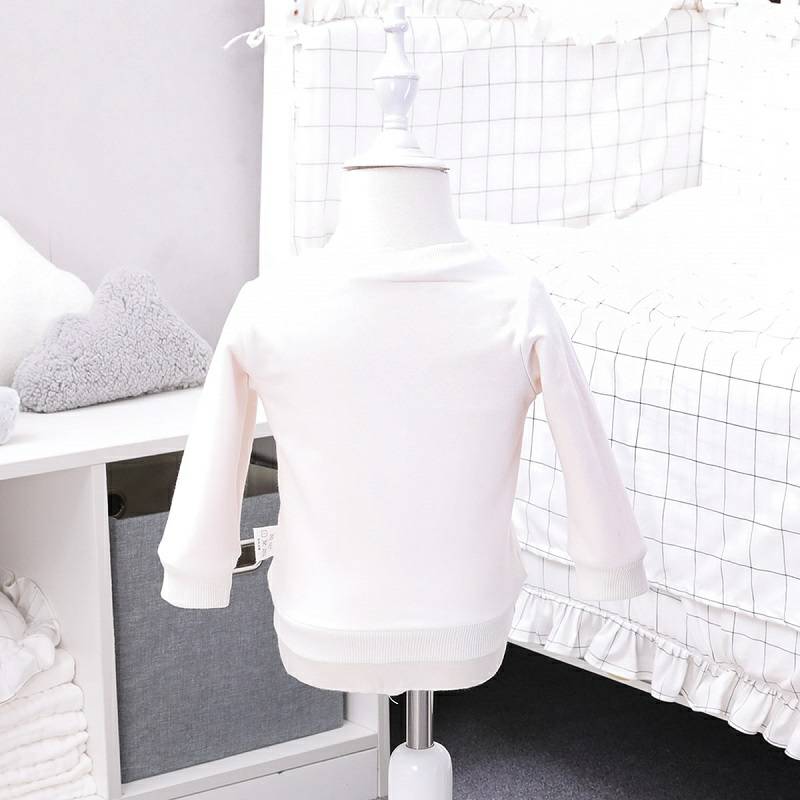 [2 개] Verantwortung 남녀아기작은풍선풀오버플러스벨벳스웨터화이트 + 침거품물고기플러스벨벳 PP 바지블루