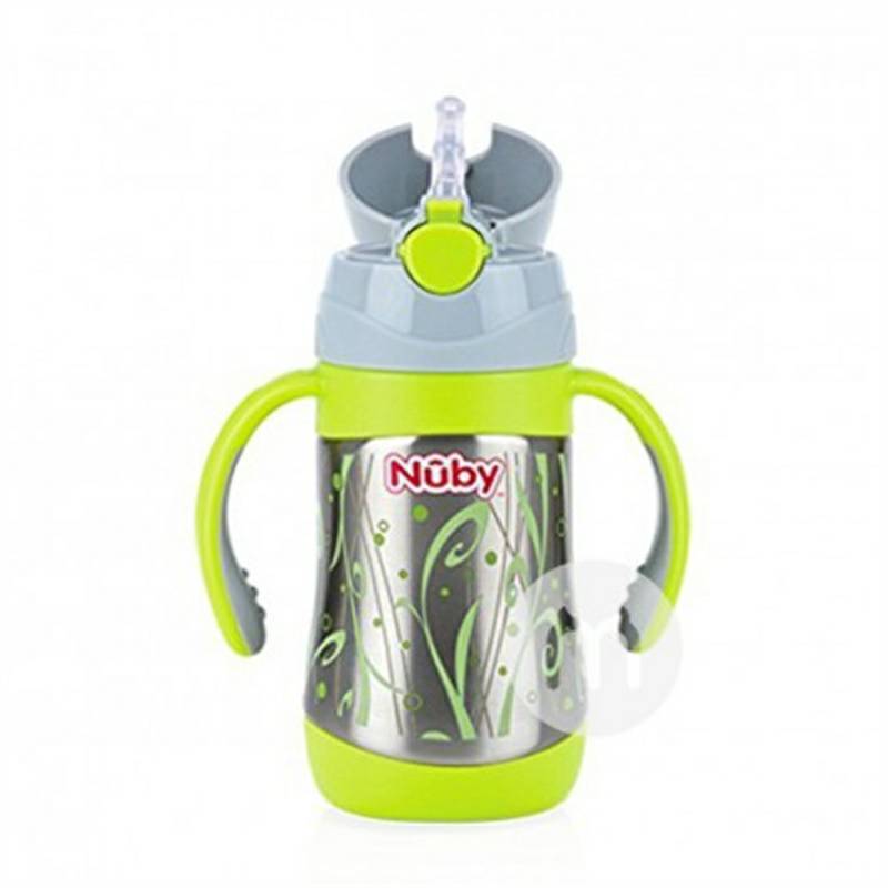 Nuby 미국스테인레스스틸절연밀짚컵핸들 280ml 이상 12 개월이상해외버전