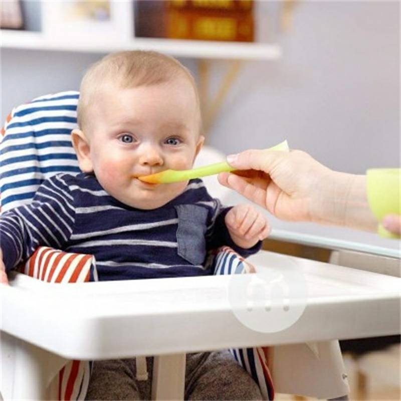 Olababy 미국녹색버드실리콘테이블스푼교육수유숟가락해외버전