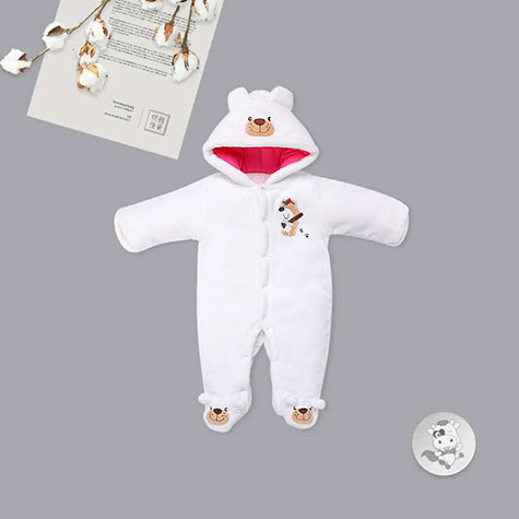 Verantwortung 남녀아기겨울산호벨벳도몸을크롤링슈트곰화이트