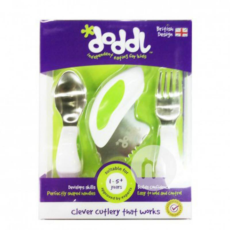 Doddl 영국어린이스테인레스스틸스푼포크나이프세트해외판