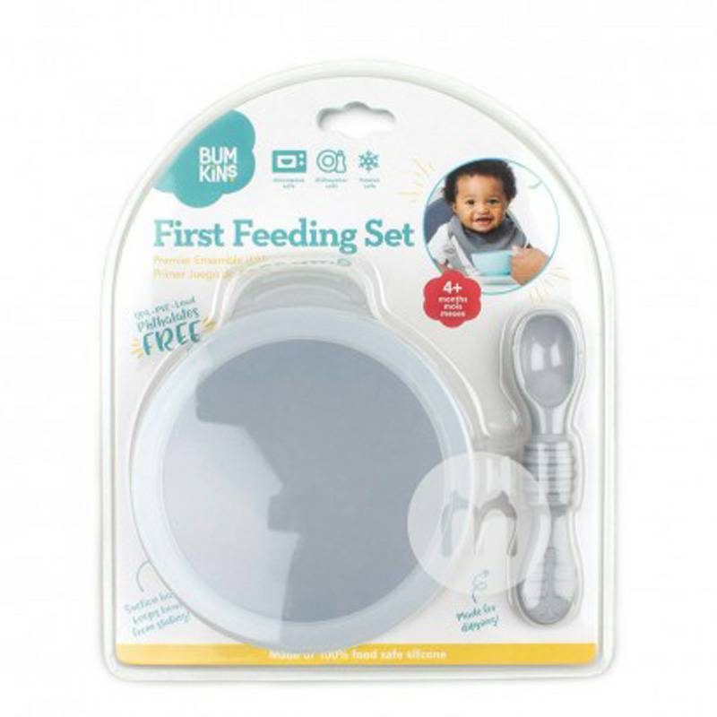 BUMKINS 미국사람아기어린이용실리콘흡입컵보울스푼세트해외판
