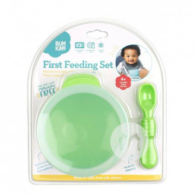 BUMKINS 미국사람아기어린이용실리콘흡입컵보울스푼세트해외판