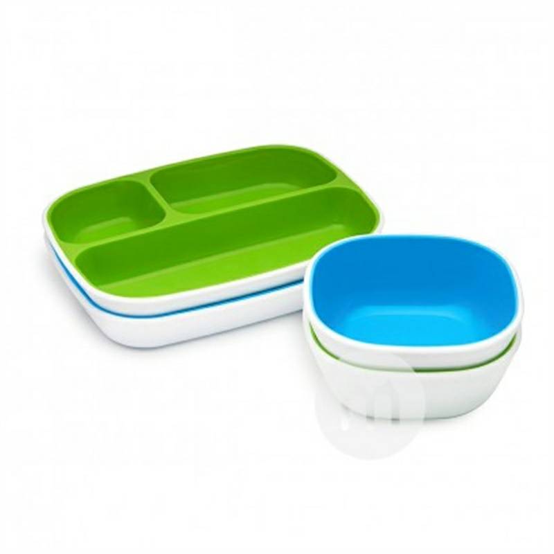 Munchkin아메리칸베이비스퀘어자동급식방수접시접시세트해외판