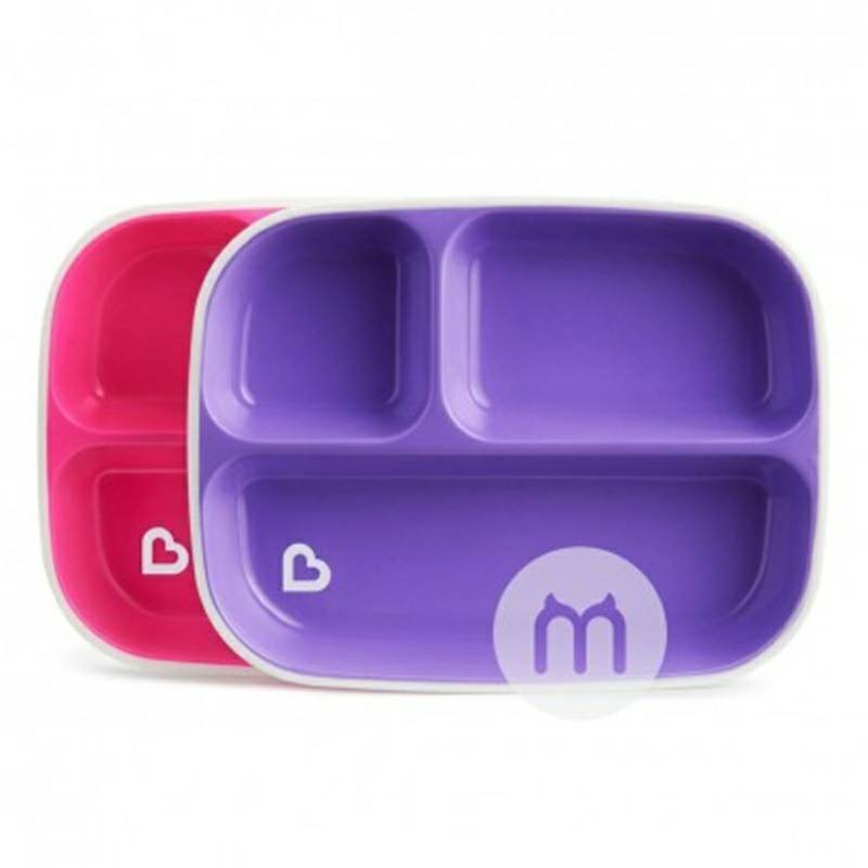 Munchkin 아메리칸베이비스퀘어자동급식방수디너플레이트 2 팩해외판