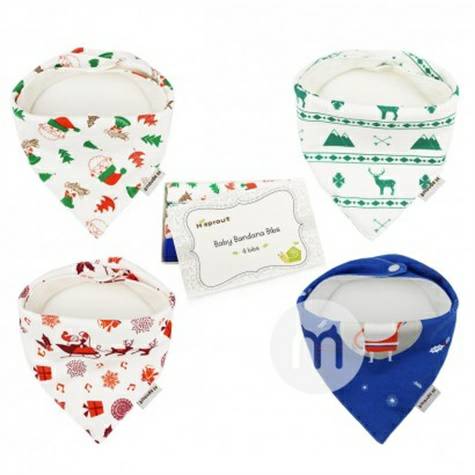 Hisprout 미국베이비트라이앵글스카프 4 개팩해외판