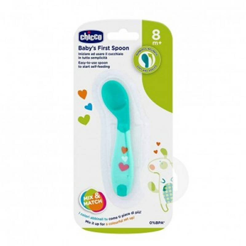 Chicco이탈리아어린이물주입절연미끄럼방지그릇숟가락두조각해외버전